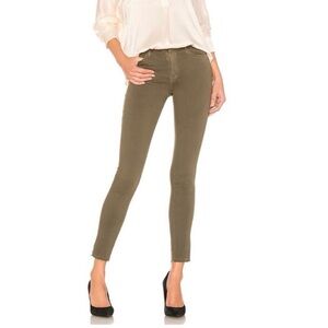 FRAME Denim Le High raw edge Skinny in Army Green, size 26